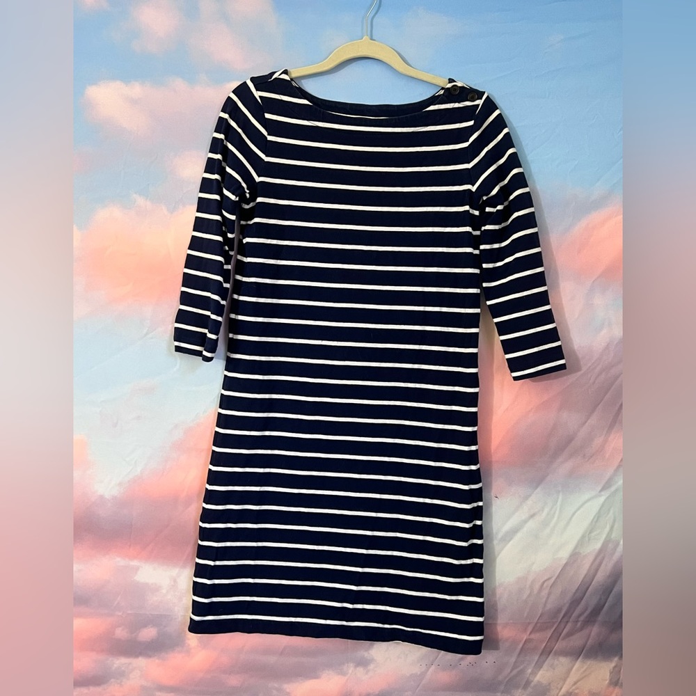 Navy and white lands end work dress - Picture 3 of 5